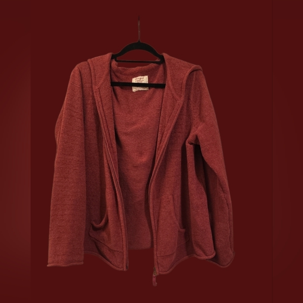 Life Is Good Women's Cardigan in Burgundy